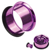 Ear Tunnel Plugs Single Flare Gauges 00G-10G Purple Flesh Earrings Stretching Jewelry - BodyJ4you