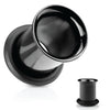 Ear Tunnel Plugs Single Flare Gauges 25MM-14G Black Flesh Earrings Stretching Jewelry - BodyJ4you