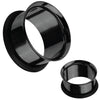 Ear Tunnel Plugs Single Flare Gauges 25MM-14G Black Flesh Earrings Stretching Jewelry - BodyJ4you