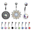 12 Pieces Belly Button Ring Curved Barbell Piercing Jewelry Gift Box