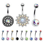 12 Pieces Belly Button Ring Curved Barbell Piercing Jewelry Gift Box