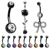 12 Pieces Belly Button Ring Curved Barbell Piercing Jewelry Gift Box