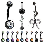 12 Pieces Belly Button Ring Curved Barbell Piercing Jewelry Gift Box