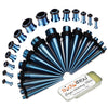 29PC Gauges Kit Ear Stretching Aftercare Balm 12G-0G Surgical Steel Tunnel Plugs Tapers