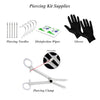 36PC Piercing Kit Stainless Steel 14G 16G Belly Ring Tongue Tragus Eyebrow Nipple Lip Nose