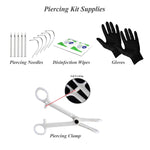 36PC Piercing Kit Stainless Steel 14G 16G Belly Ring Tongue Tragus Eyebrow Nipple Lip Nose