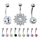 12 Pieces Belly Button Ring Curved Barbell Piercing Jewelry Gift Box