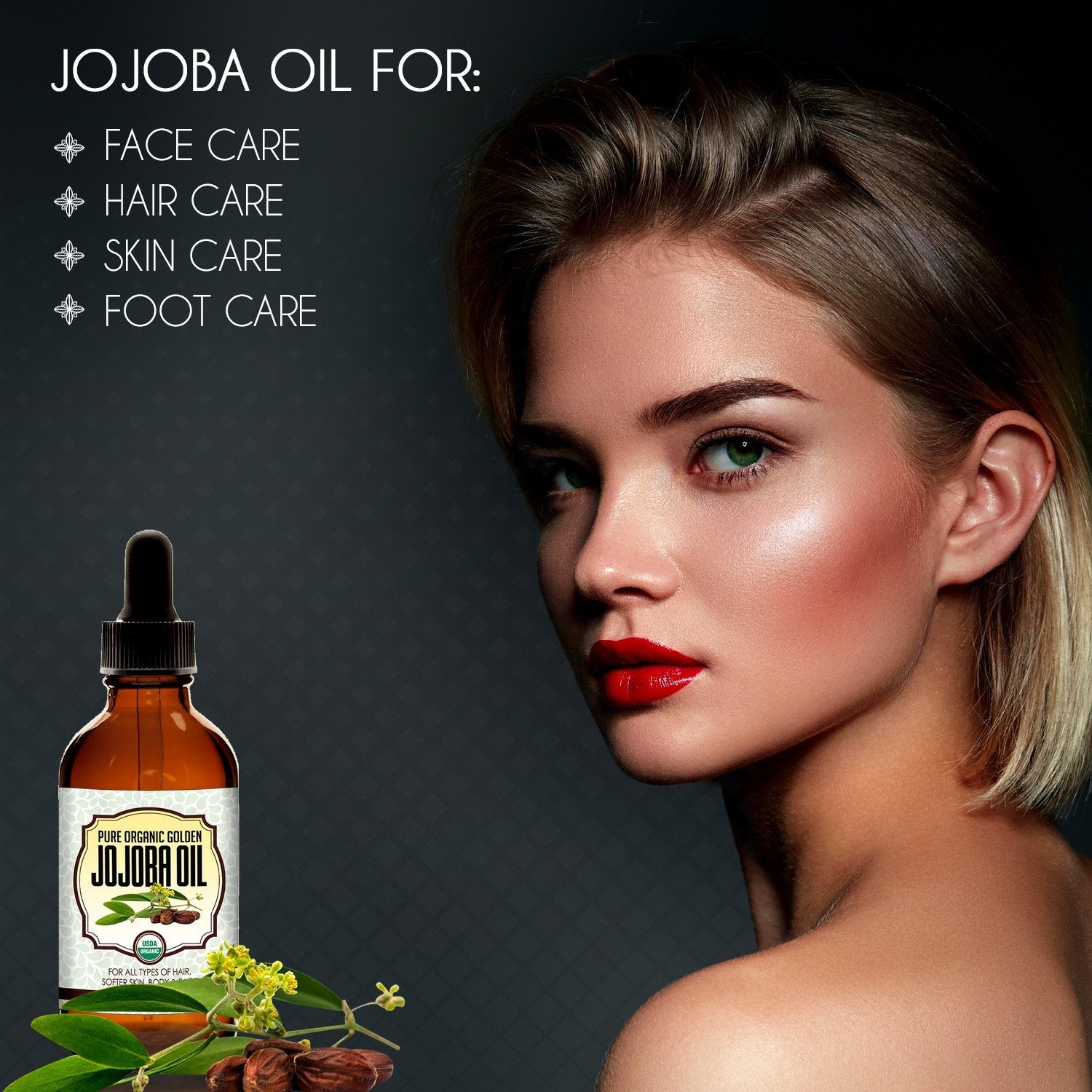SVA Organics Jojoba Oil Organic Cold Pressed USDA Certified with Dropper 4 oz Pure Cold Pressed Unrefined Carrier Oil for Skin, Hair, Face, Massage, N