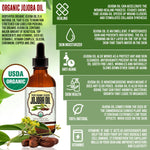 Jojoba Oil USDA 100% Organic Natural Pure Unrefined Treatment Face Skin Travel Size Set - BodyJ4you