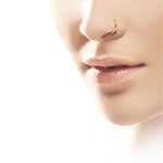 Nose Hoop Ring 14kt Gold Polished 20G Body Piercing Jewelry - BodyJ4you