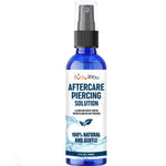 Piercing Aftercare Saline Cleanser Spray | Gauges Ear Lobe Nose Lip Nipple Navel Belly | Wash Natural Care Treatment Solution Mist | Tea Tree Aloe Sea Salt | 2oz (60ml) - BodyJ4you