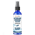 Piercing Aftercare Saline Cleanser Spray | Gauges Ear Lobe Nose Lip Nipple Navel Belly | Wash Natural Care Treatment Solution Mist | Tea Tree Aloe Sea Salt | 2oz (60ml) - BodyJ4you