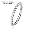 Piercing Ring 14G 16G 18G Hinged Clicker Hoop Implant Grade Titanium CZ Gem Nose Septum Tragus Daith Ear - BodyJ4you