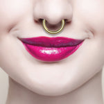 Piercing Ring 14G Hinged Clicker Segment Hoop 14Kt. Solid Gold Nose Septum Tragus Daith Ear - BodyJ4you