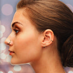 Piercing Ring 14G Hinged Clicker Segment Hoop 14Kt. Solid Gold Nose Septum Tragus Daith Ear - BodyJ4you