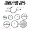 Piercing Ring 14G Hinged Clicker Segment Hoop Implant Grade Titanium Nose Septum Tragus Daith Ear - BodyJ4you