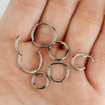 Piercing Ring 14G Hinged Clicker Segment Hoop Implant Grade Titanium Nose Septum Tragus Daith Ear - BodyJ4you