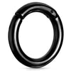 Piercing Ring Hinged Clicker Segment Hoop 4G-20G Black Steel Nose Septum Lip Tragus - BodyJ4you