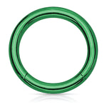 Piercing Ring Hinged Clicker Segment Hoop 4G-20G Green Steel Nose Septum Lip Tragus - BodyJ4you