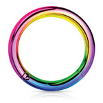 Piercing Ring Hinged Clicker Segment Hoop 4G-20G Rainbow Steel Nose Septum Lip Tragus - BodyJ4you
