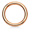 Piercing Ring Hinged Clicker Segment Hoop 4G-20G Rose Goldtone Steel Nose Septum Lip Tragus - BodyJ4you