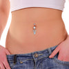 Playboy Belly Button Ring Bunny CZ Surgical Steel 14G Dangle Navel Banana Bar Women Girl Body Piercing - BodyJ4you