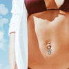 Playboy Belly Button Ring Bunny CZ Surgical Steel 14G Dangle Navel Banana Bar Women Girl Body Piercing - BodyJ4you