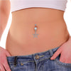 Playboy Belly Button Ring Dangle Barbell Paved Gems Star Bunny 14G Steel 316L Body Jewelry - BodyJ4you
