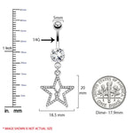 Playboy Belly Button Ring Dangle Barbell Paved Gems Star Bunny 14G Steel 316L Body Jewelry - BodyJ4you