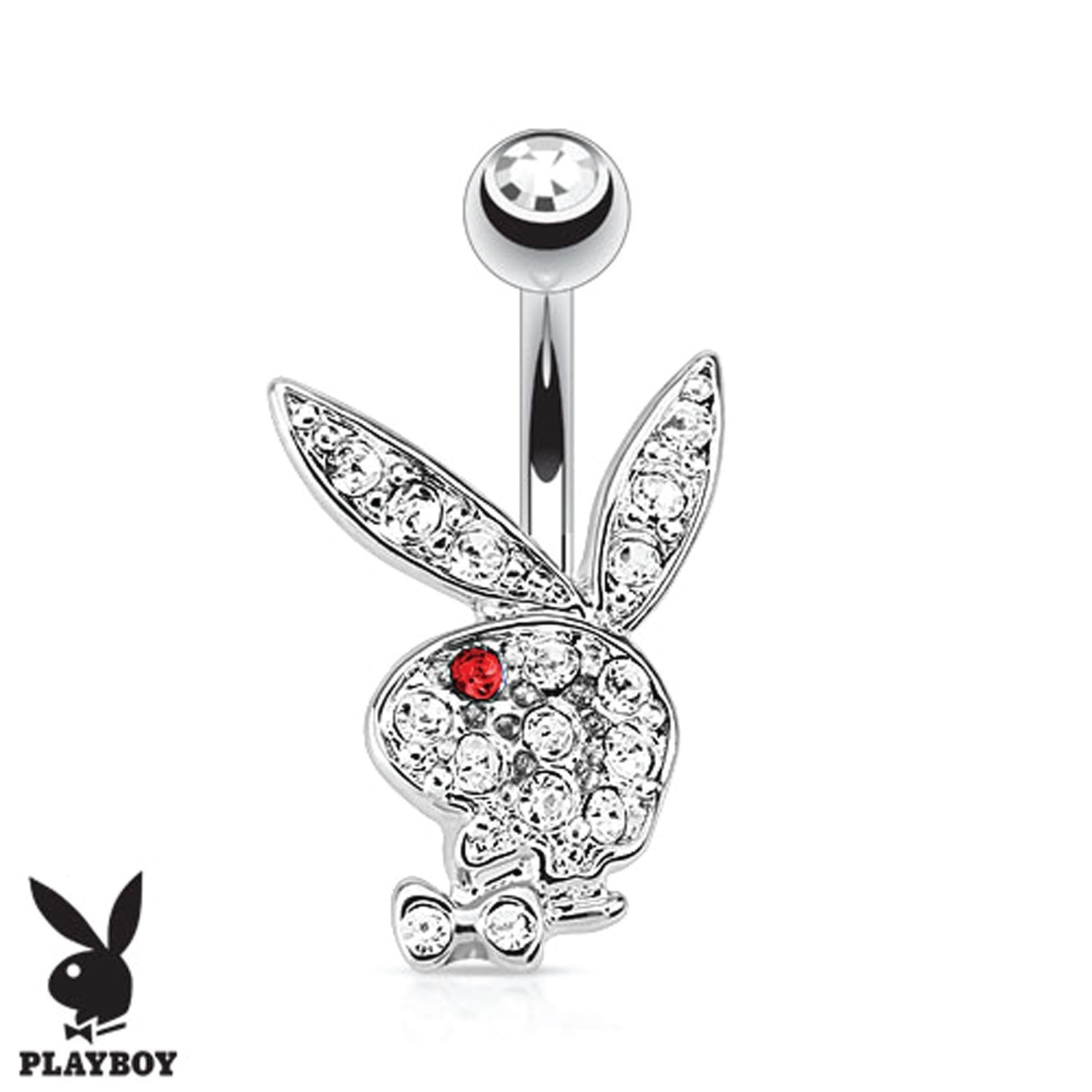 Playboy Bunny Multi Gem Dangle Belly Navel Ring Body Jewelry Surgical  Stainless