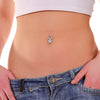Playboy Belly Button Ring Navel Barbell Multi Paved Gems Bunny 14G Surgical Steel 316L Body Jewelry - BodyJ4you