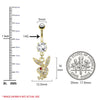 Playboy Belly Button Ring Navel Dangle 14kt Plated Barbell Paved Gems Bunny 14G Body Jewelry - BodyJ4you