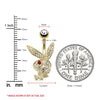 Playboy Belly Button Ring Navel Gold 14kt Plated Barbell Multi Paved Gems Bunny 14G Body Jewelry - BodyJ4you