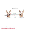 Playboy Nipple Bar Crystal Paved Bunny 14G Rose Goldtone 316L Surgical Steel Ring 2PCS - BodyJ4you
