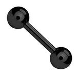 Straight Barbell Black Steel 12G-16G Nipple Tongue Genital Body Piercing Jewelry - BodyJ4you
