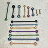 Straight Barbell Black Steel 12G-16G Nipple Tongue Genital Body Piercing Jewelry - BodyJ4you