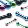 Straight Barbell Goldtone Steel 14G-16G Nipple Eyebrow Nose Tragus Piercing Jewelry - BodyJ4you