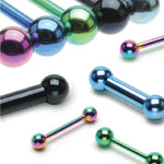 Straight Barbell Goldtone Steel 14G-16G Nipple Eyebrow Nose Tragus Piercing Jewelry - BodyJ4you