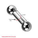 Straight Barbell Goldtone Steel 14G-16G Nipple Eyebrow Nose Tragus Piercing Jewelry - BodyJ4you