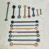 Straight Barbell Goldtone Steel 14G-16G Nipple Eyebrow Nose Tragus Piercing Jewelry - BodyJ4you