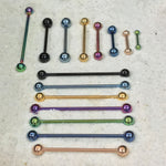 Straight Barbell Goldtone Steel 14G-16G Nipple Eyebrow Nose Tragus Piercing Jewelry - BodyJ4you