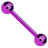 Straight Barbell Purple Steel 14G-16G Nipple Tongue Nose Tragus Piercing Jewelry - BodyJ4you