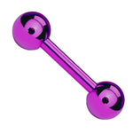 Straight Barbell Purple Steel 14G-16G Nipple Tongue Nose Tragus Piercing Jewelry - BodyJ4you