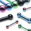 Straight Barbell Purple Steel 14G-16G Nipple Tongue Nose Tragus Piercing Jewelry - BodyJ4you