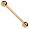Straight Barbell Rose Goldtone Steel 14G-16G Nipple Eyebrow Nose Tragus Piercing Jewelry - BodyJ4you