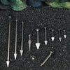 Straight Barbell Spike Closure Steel 10G-16G Nipple Eyebrow Nose Tragus Piercing Jewelry - BodyJ4you