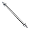 Straight Barbell Spike Closure Steel 10G-16G Nipple Eyebrow Nose Tragus Piercing Jewelry - BodyJ4you