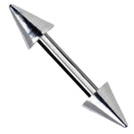 Straight Barbell Spike Closure Steel 10G-16G Nipple Eyebrow Nose Tragus Piercing Jewelry - BodyJ4you