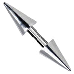 Straight Barbell Spike Closure Steel 10G-16G Nipple Eyebrow Nose Tragus Piercing Jewelry - BodyJ4you